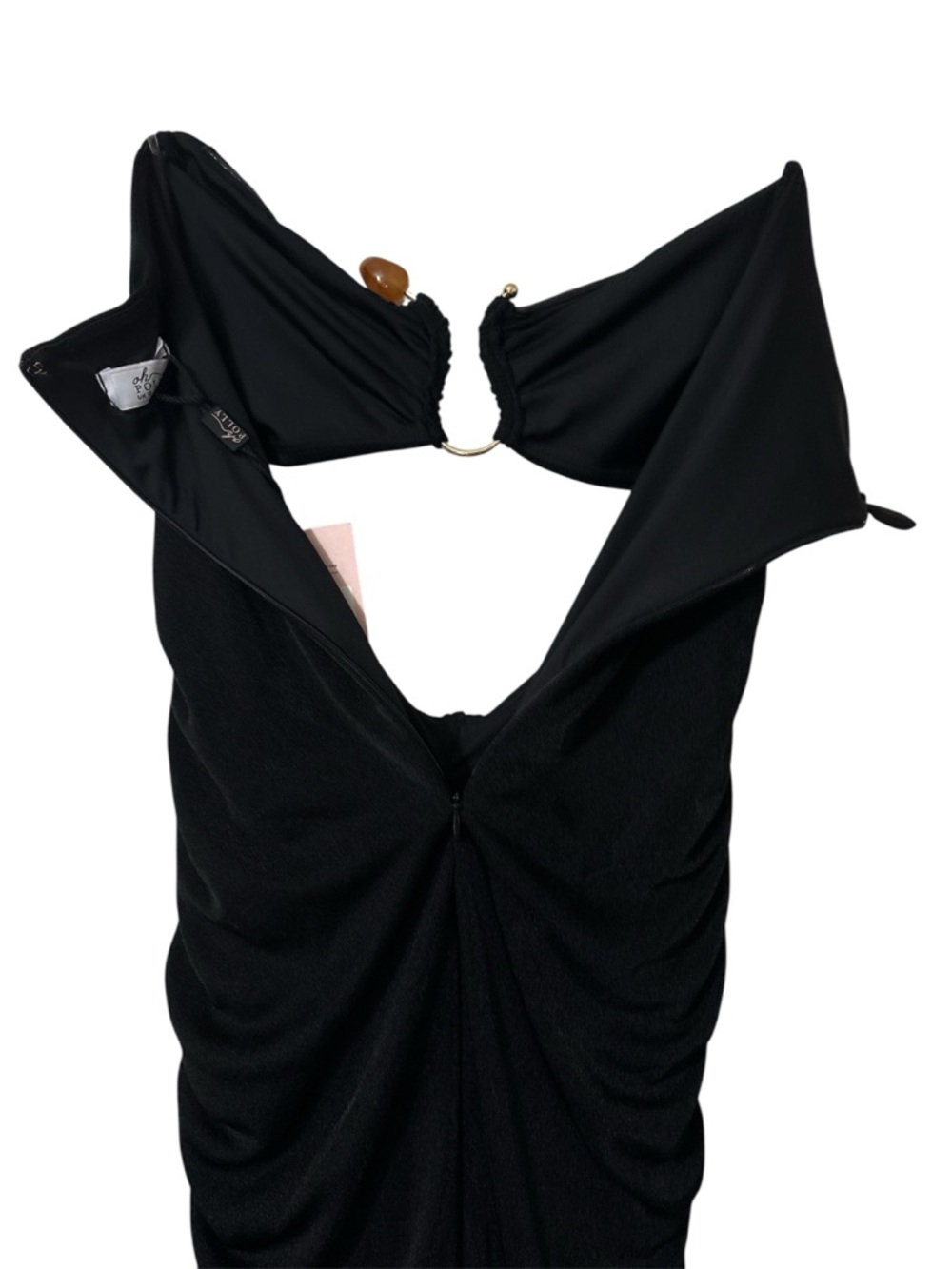 RARE Oh Polly Susanna Hardware Detail Cut-Out Midaxi Dress in Black Sz 8 NWT - Picture 11 of 13